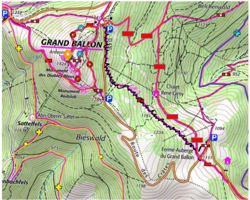 déviation Rectangle rouge Grand Ballon